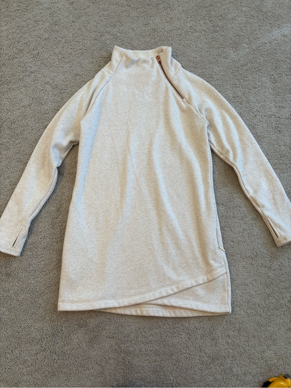 Athleta Light Cream Funnel Neck Pullover with Side Zip, Women’s XS/S